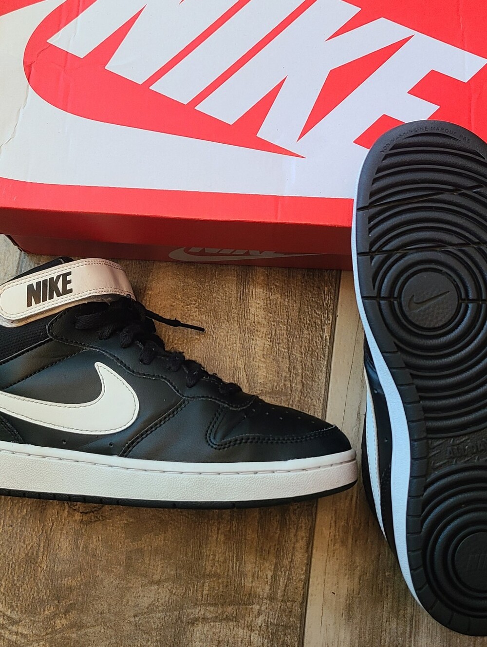 Nike Men’s Black & White High-Top Sneakers - Picture 2 of 7